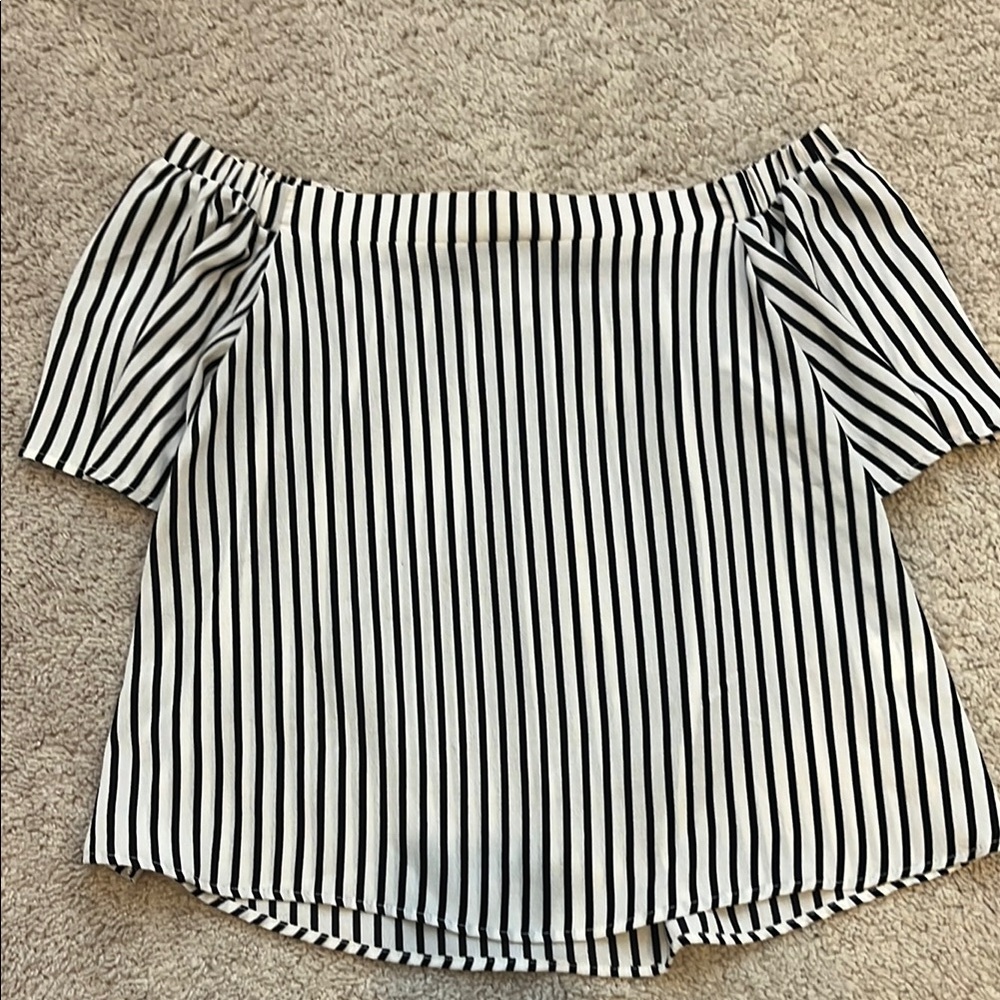 Striped Off-Shoulder Women's Top